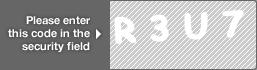 captcha code for visual authentication  letter R number 3 letter U number 7