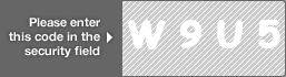 captcha code for visual authentication  letter W number 9 letter U number 5